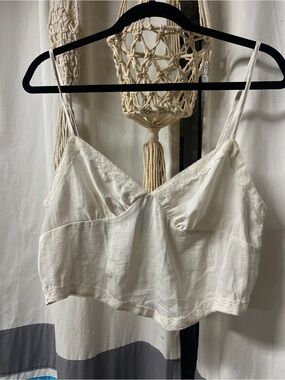 Wild Fable Cream Lace-Trim Bandeau Cami